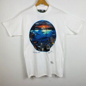 Vtg 1992 Christian Riese Lassen Circle Of Life Art Earth Sea Life T-Shirt Sz L